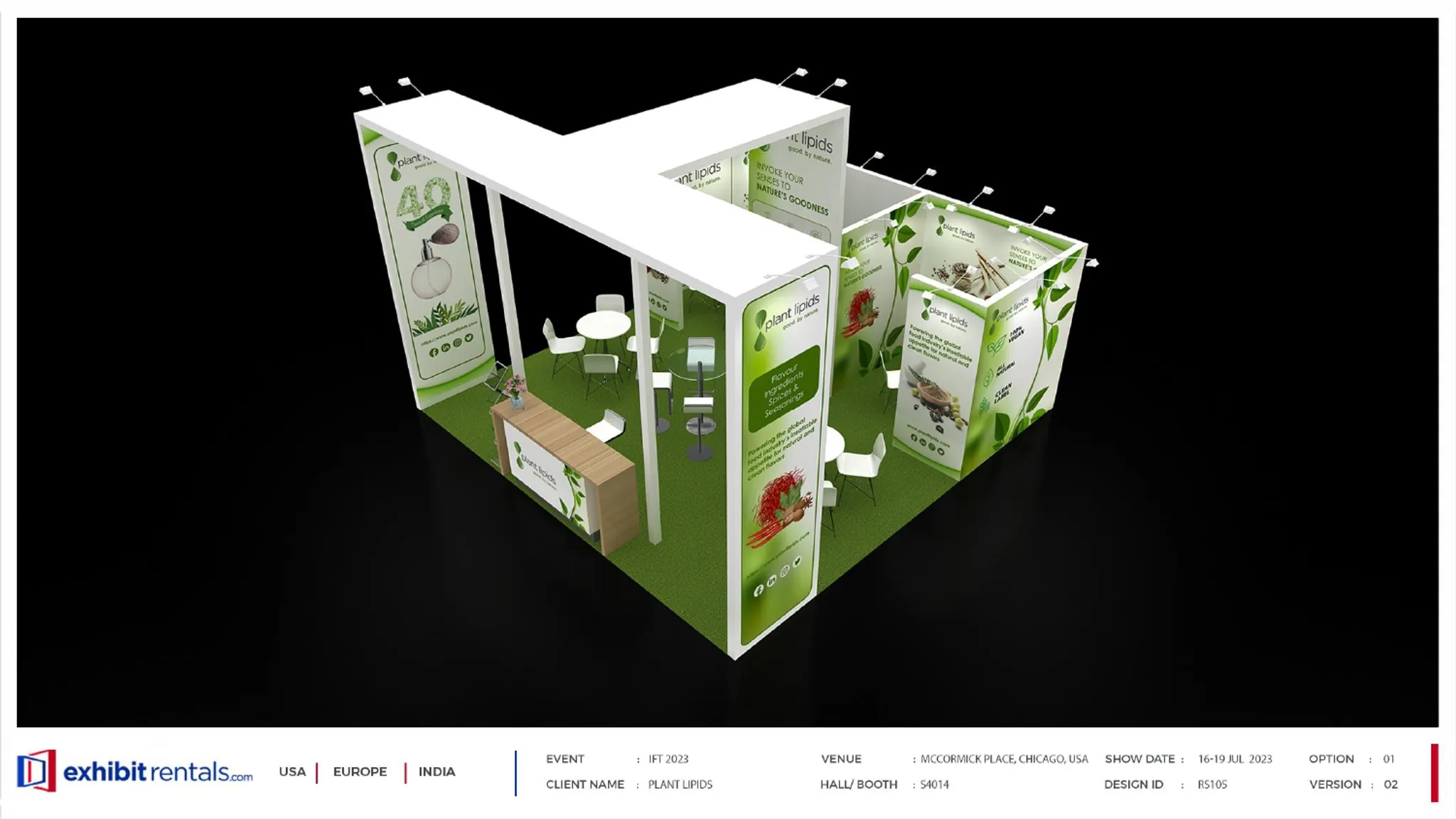 20x20 Isla booth design by Exhibit-Rentals
